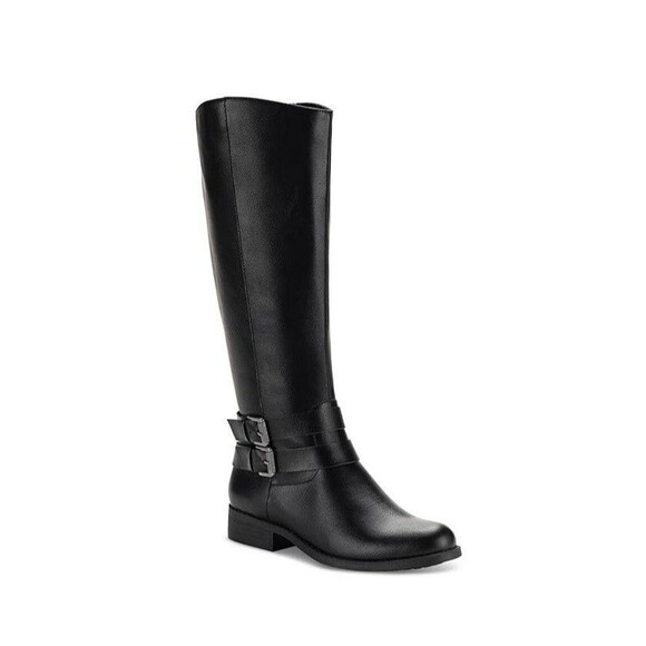 Style & Co Shoes - Style Co Womens 7 M Black Malia Faux Leather Knee High Riding Boots NIB KC9
